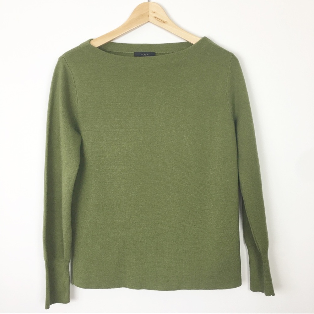 J Crew olive merino wool sweater career top small